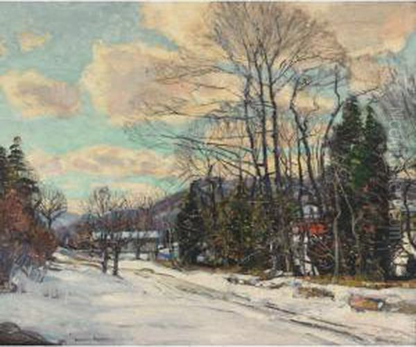 Snow Covered Landscape In The Country Oil Painting by George Gardner Symons