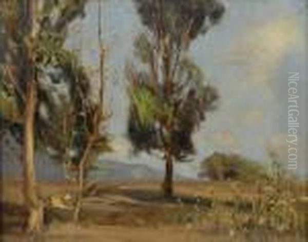 Trees In Landscape Oil Painting by George Gardner Symons