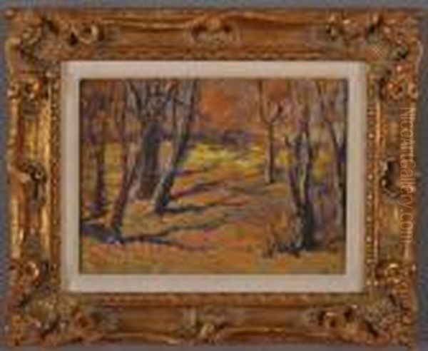 Autumn Woodland Oil Painting by George Gardner Symons