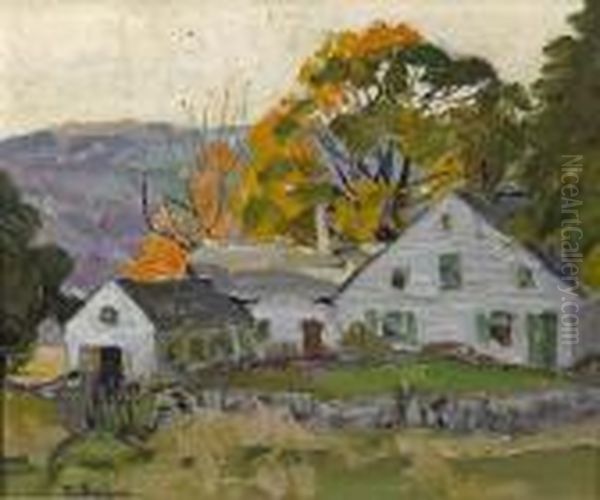 White Ranch House Oil Painting by George Gardner Symons