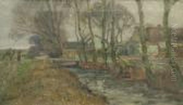 Farm In Autumn Oil Painting by George Gardner Symons