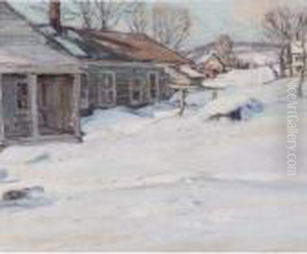 From The Artist's House In Winter Oil Painting by George Gardner Symons