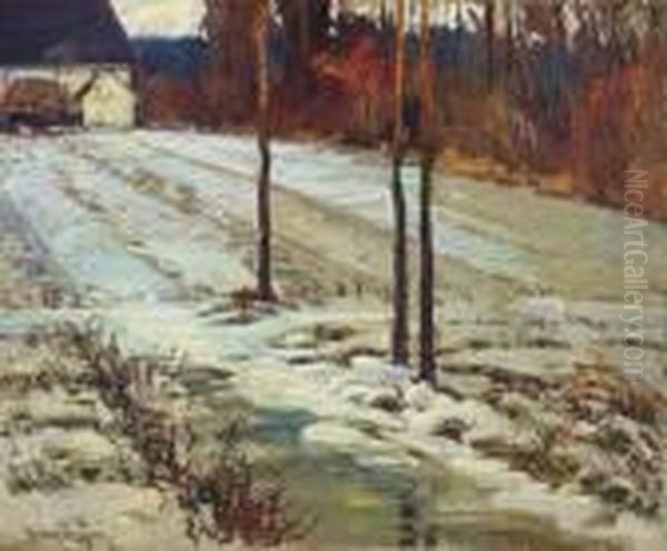 Winter Landscape Oil Painting by George Gardner Symons