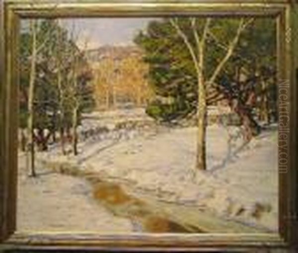 Early Snow Fall Oil Painting by George Gardner Symons