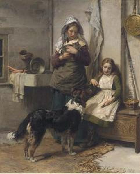 The Favourite Pet Oil Painting by William Christian Symons