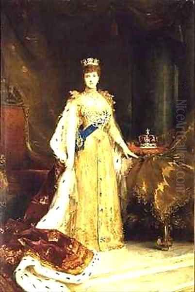 Queen Alexandra 1844-1925 Oil Painting by Sir Samuel Luke Fildes