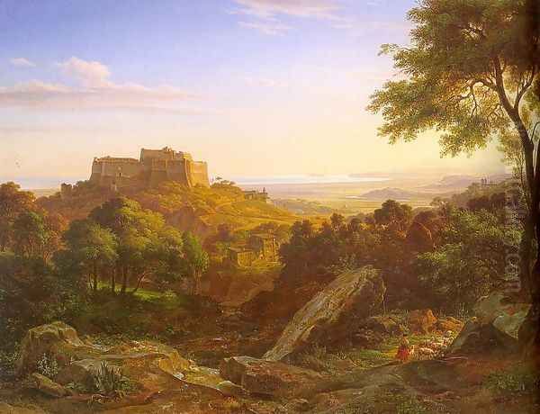 View of Massa di Carrara, 1830 Oil Painting by Ernst Fries