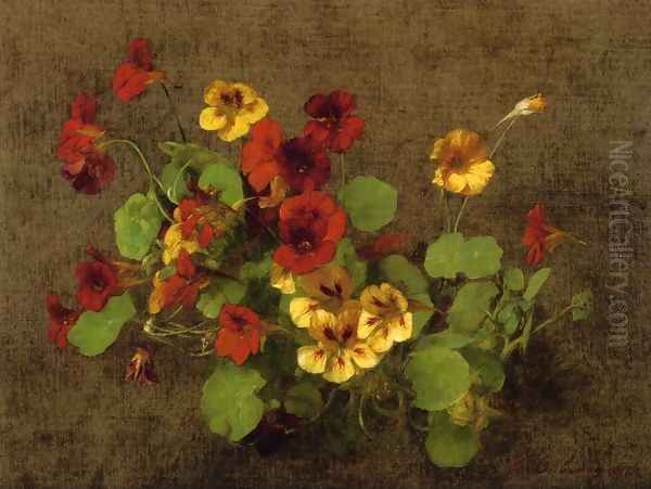 Nasturtiums Oil Painting by Victoria Dubourg Fantin-Latour