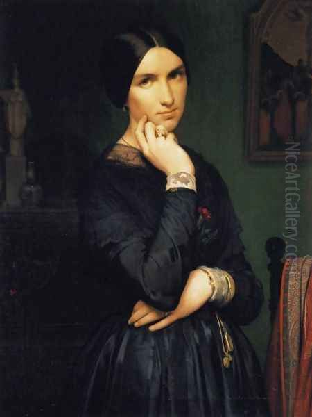 Portrait of Madame Flandrin 1846 Oil Painting by Jean Hippolyte Flandrin