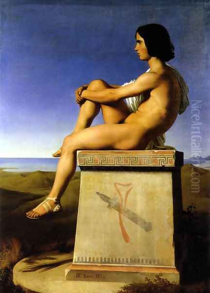 Polites, Son of Priam, Observes the Movements of the Greeks Oil Painting by Jean Hippolyte Flandrin