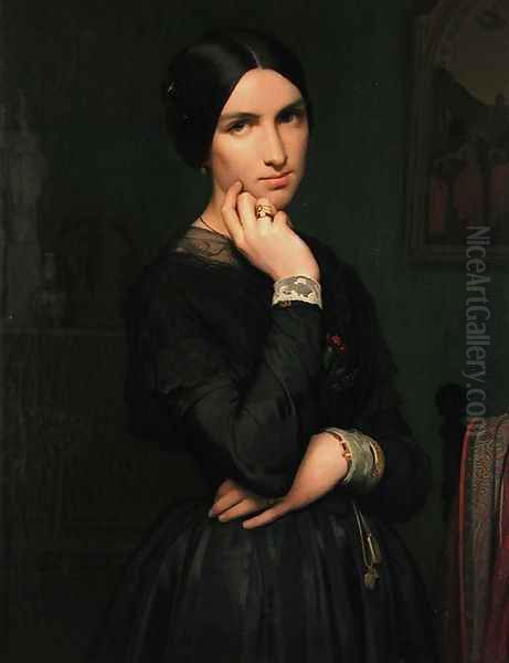 Madame Hippolyte Flandrin Oil Painting by Jean Hippolyte Flandrin