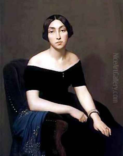 Madame Louis Antoine de Cambourg Oil Painting by Jean Hippolyte Flandrin