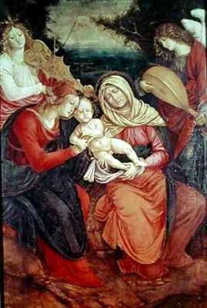 Anne with the Virgin and Child Oil Painting by Gaudenzio Ferrari