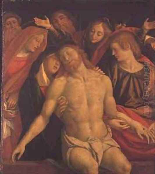 The Dead Christ with the Virgin and Saints Oil Painting by Gaudenzio Ferrari