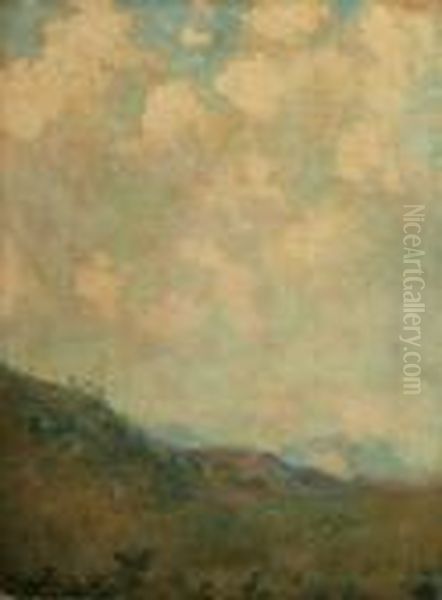 Landscape And Clouds Oil Painting by Augustus Vincent Tack