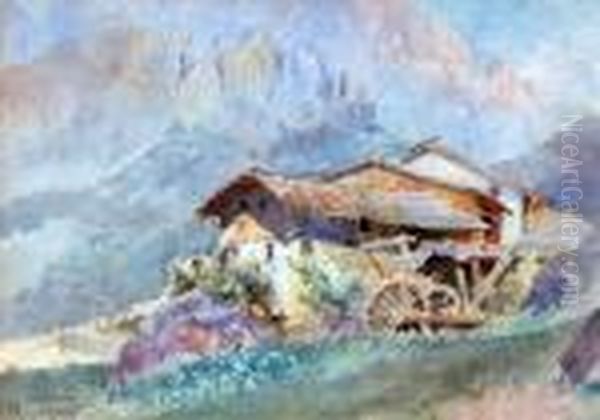 Paesaggioampezzano Oil Painting by Raffaele Tafuri