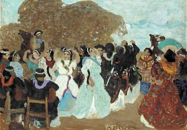 La media cana Oil Painting by Pedro Figari