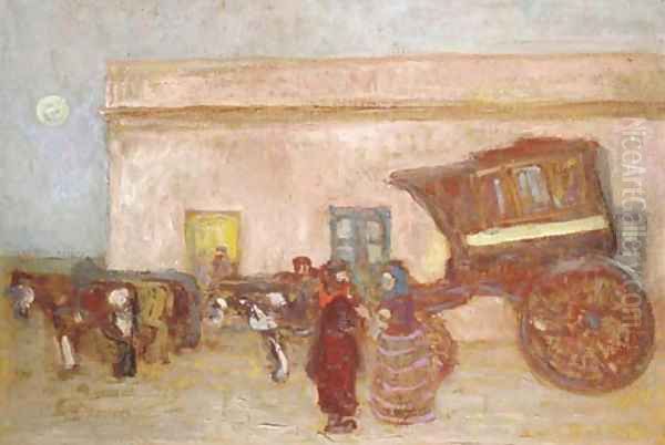 La diligancia Oil Painting by Pedro Figari