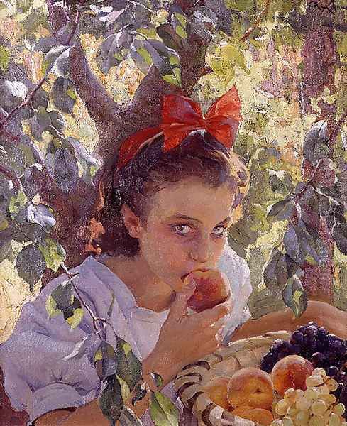 Comiendo fruta (Eating fruit) Oil Painting by Pons Arnau Francisco