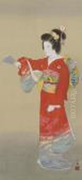 Kun'i (fragrant Dress) Oil Painting by Seiho Takeuchi