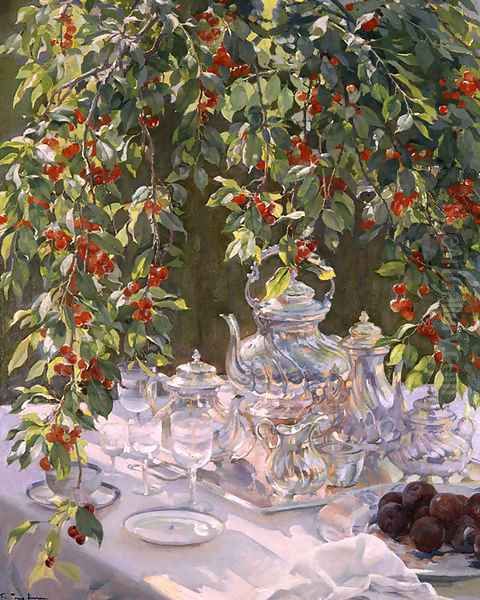 Bodegon en el Jardin Oil Painting by Pons Arnau Francisco