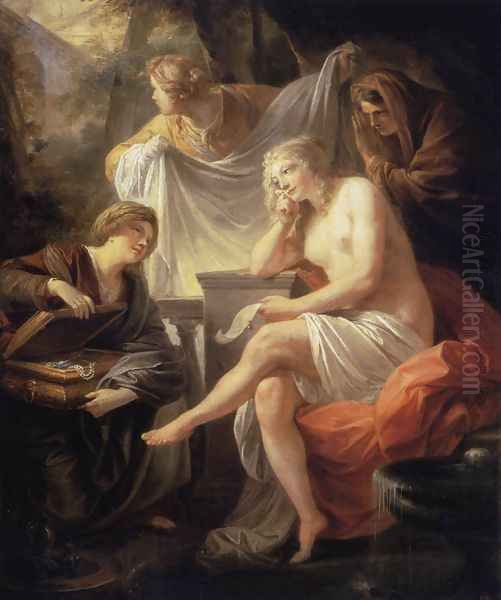 Bathsheba at the Bath Oil Painting by Friedrich Heinrich Fuger