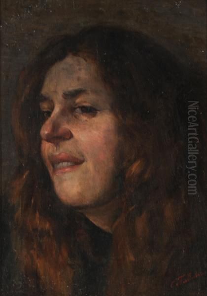 Ritratto Di Giovanetta Dai Capelli Rossi Oil Painting by Cesare Tallone