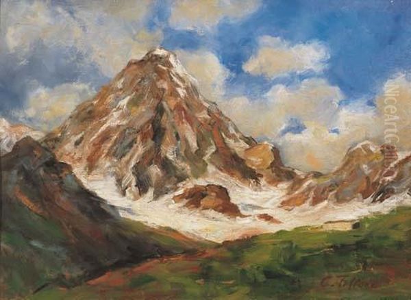 Paesaggio Montano Oil Painting by Cesare Tallone