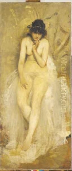 Nudo Femminile Oil Painting by Cesare Tallone