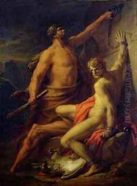 Hercules Freeing Prometheus Oil Painting by Friedrich Heinrich Fuger