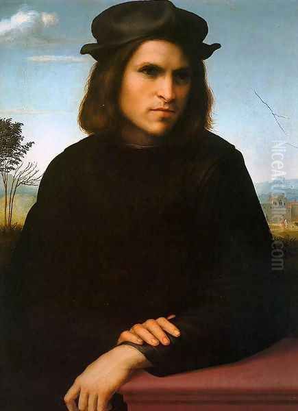 Portrait of a Man c. 1510 Oil Painting by Francesco Franciabigio