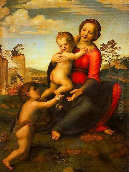 Madonna and Child with the Young St John Oil Painting by Francesco Franciabigio