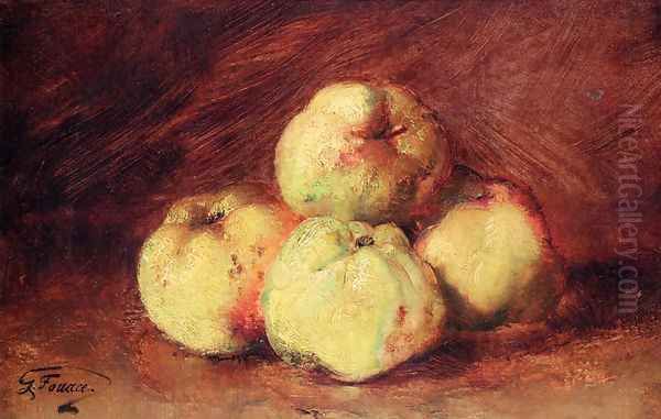 A Still Life With Apples Oil Painting by Guillaume-Romain Fouace