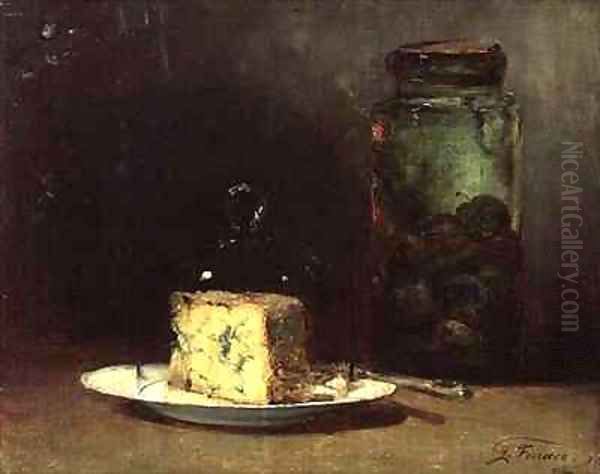 Still Life with Cheese Oil Painting by Guillaume-Romain Fouace