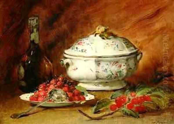 Still Life with a Soup Tureen Oil Painting by Guillaume-Romain Fouace