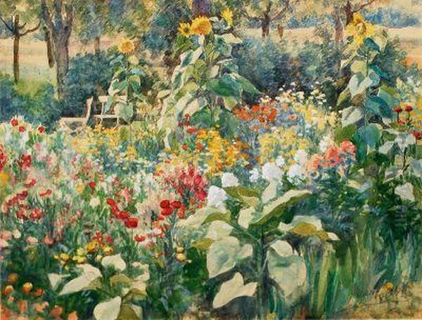 Sommergarten Oil Painting by Walter Tanck