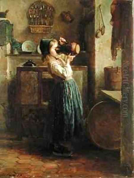 Helping Herself Oil Painting by Edouard Frere