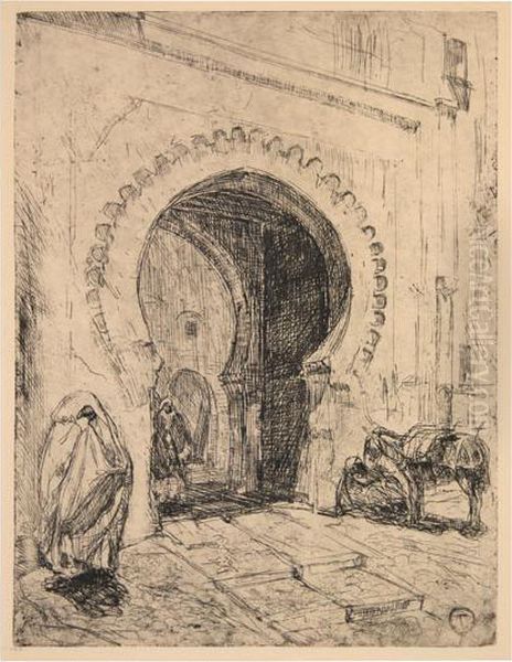 Gateway In Tangier Oil Painting by Henry Ossawa Tanner