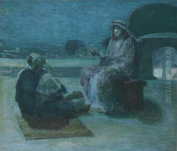 Nicodemus Coming To Christ Oil Painting by Henry Ossawa Tanner