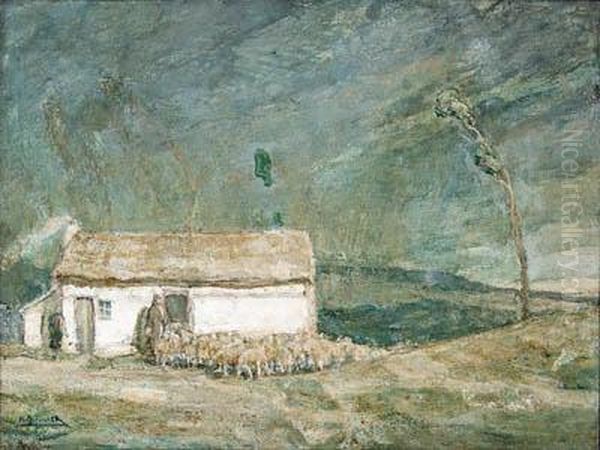 Shepherd With Herd Oil Painting by Henry Ossawa Tanner