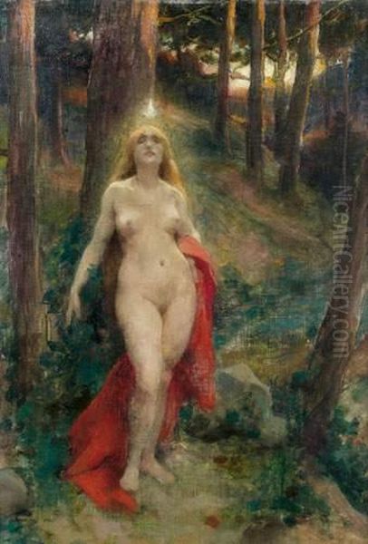 La Fee Des Bois Oil Painting by Henri Adriene Tanoux