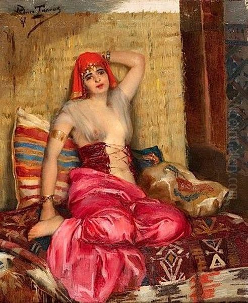 L'orientale (1887) Oil Painting by Henri Adriene Tanoux