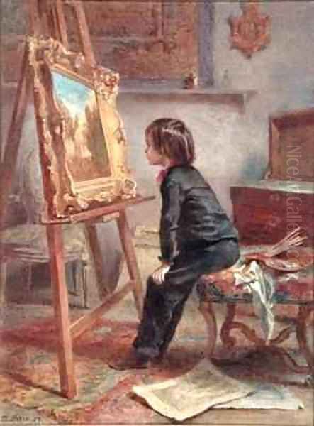 The Young Connoisseur Oil Painting by Edouard Frere