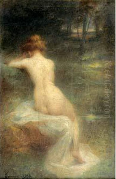 Femme Nue De Dos Oil Painting by Henri Adriene Tanoux