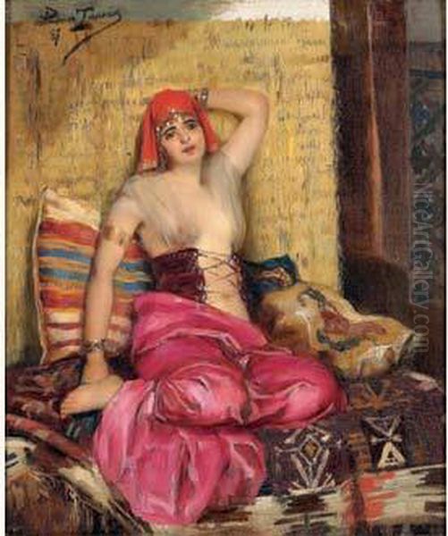 L'odalisque Oil Painting by Henri Adriene Tanoux