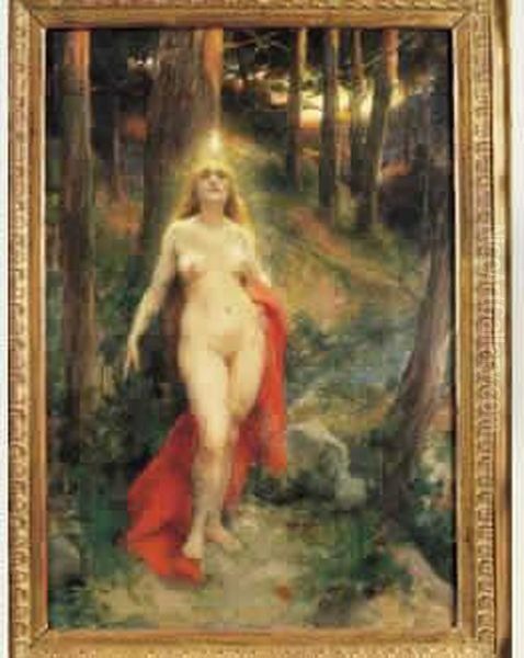 La Fee Des Forets Oil Painting by Henri Adriene Tanoux