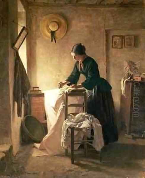 The Laundress Oil Painting by Edouard Frere