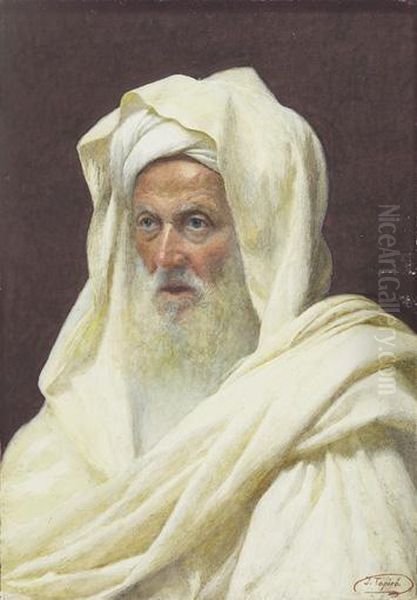 Vieil Homme En Blanc Oil Painting by Jose Tapiro Y Baro