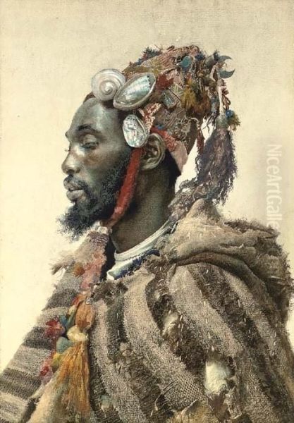 Moor In A Headdress Oil Painting by Jose Tapiro Y Baro