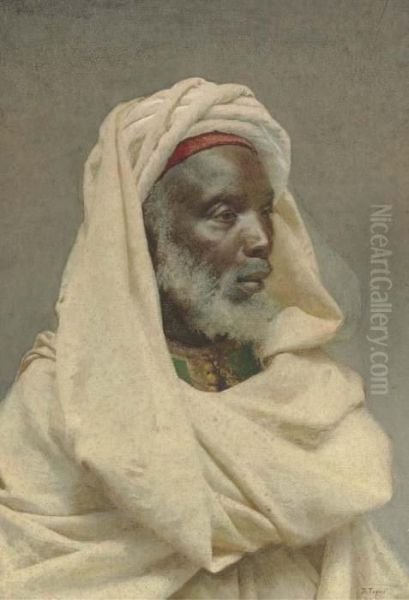 Head Of A Moor Oil Painting by Jose Tapiro Y Baro